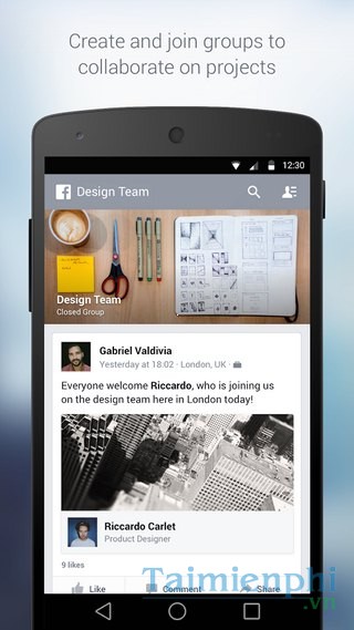 tai Facebook at Work for Android cho dien thoai