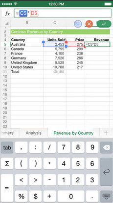 excel cho ipad