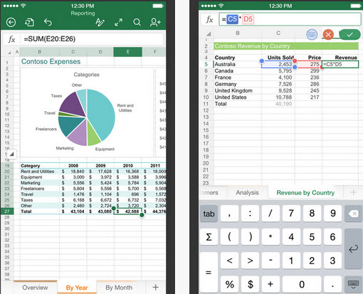 excel cho ios