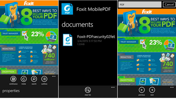 Foxit Mobile PDF cho Windows Phone