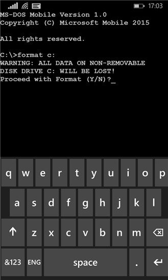 MS-DOS Mobile cho Windows Phone