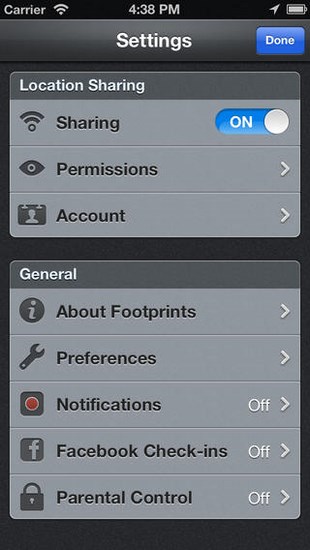 Footprints for iOS