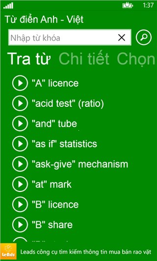 Anh Việt Dict for Windows Phone