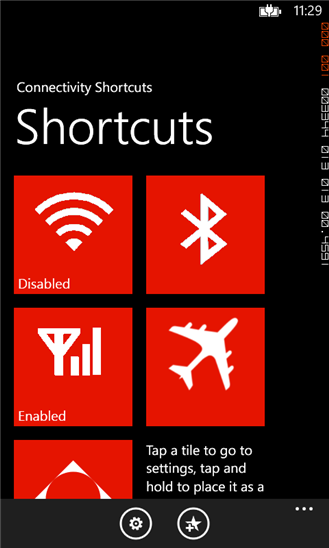 ConnectivityShortcuts for Windows Phone