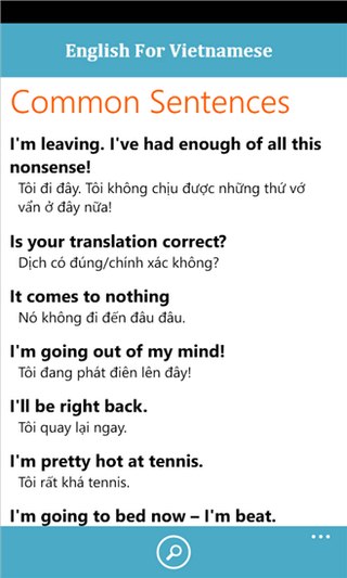 English for Vietnames for Windows Phone