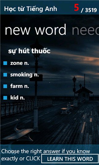 Học từ tiếng Anh for Windows Phone
