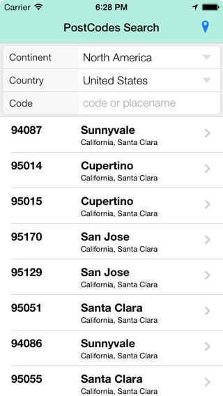 PostCodes Search for iOS