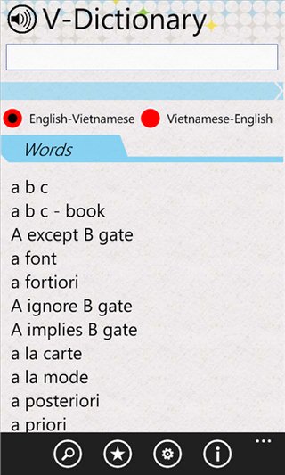 V Dictionary for Windows Phone