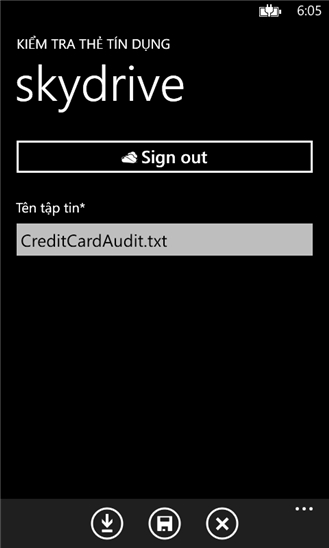 Kiểm tra thẻ tín dụng for Windows Phone