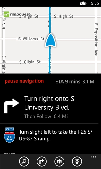 MapQuest Navigation for Windows Phone