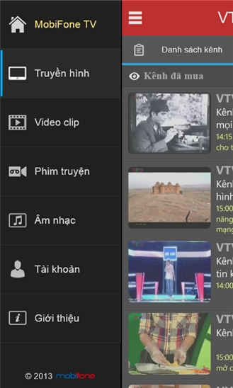 MobiFone TV for Windows Phone