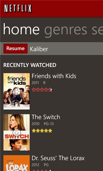 Netflix for Windows Phone